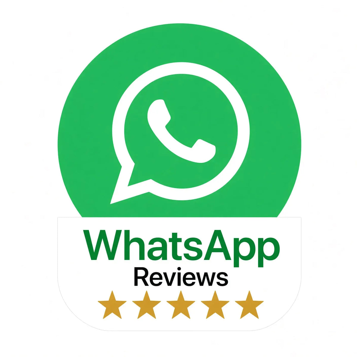 Insignia de reseñas de WhatsApp con cinco estrellas